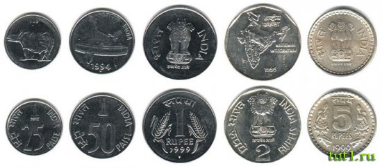 Монеты индийской рупии