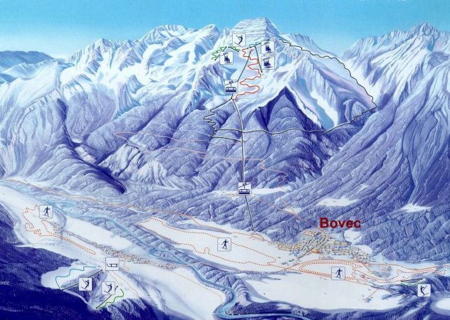 Горнолыжный курорт Бовец - карта